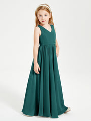 Robes de Demoiselle d'Honneur Junior Élégantes Sans Manches Paon