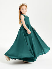 Robes de Demoiselle d'Honneur Junior Élégantes Sans Manches Paon