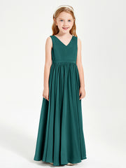 Robes de Demoiselle d'Honneur Junior Élégantes Sans Manches Paon