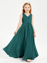 Robes de Demoiselle d'Honneur Junior Élégantes Sans Manches Paon