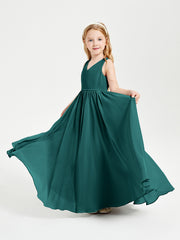 Robes de Demoiselle d'Honneur Junior Élégantes Sans Manches Paon