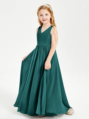Robes de Demoiselle d'Honneur Junior Élégantes Sans Manches Paon
