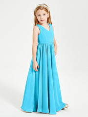 Robes de Demoiselle d'Honneur Junior Élégantes Sans Manches Piscine