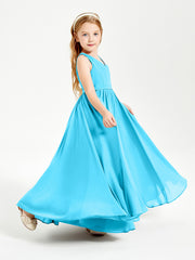 Robes de Demoiselle d'Honneur Junior Élégantes Sans Manches Piscine