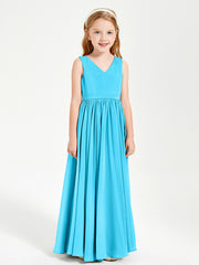Robes de Demoiselle d'Honneur Junior Élégantes Sans Manches Piscine