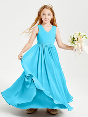Robes de Demoiselle d'Honneur Junior Élégantes Sans Manches Piscine