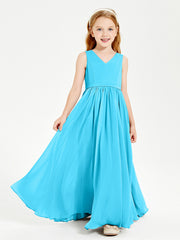 Robes de Demoiselle d'Honneur Junior Élégantes Sans Manches Piscine