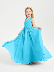 Robes de Demoiselle d'Honneur Junior Élégantes Sans Manches Piscine