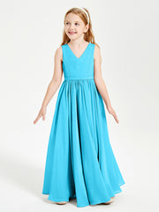 Robes de Demoiselle d'Honneur Junior Élégantes Sans Manches Piscine