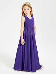 Robes de Demoiselle d'Honneur Junior Élégantes Sans Manches Régence