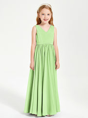 Robes de Demoiselle d'Honneur Junior Élégantes Sans Manches Sauge