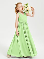 Robes de Demoiselle d'Honneur Junior Élégantes Sans Manches Sauge