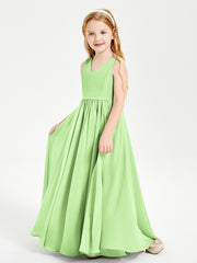 Robes de Demoiselle d'Honneur Junior Élégantes Sans Manches Sauge