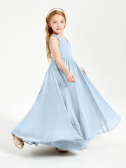 Robes de Demoiselle d'Honneur Junior Élégantes Sans Manches Bleu Ciel