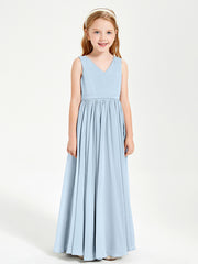 Robes de Demoiselle d'Honneur Junior Élégantes Sans Manches Bleu Ciel
