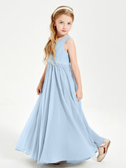 Robes de Demoiselle d'Honneur Junior Élégantes Sans Manches Bleu Ciel