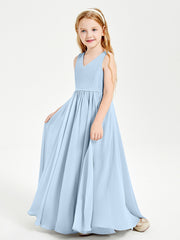 Robes de Demoiselle d'Honneur Junior Élégantes Sans Manches Bleu Ciel