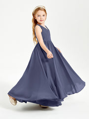 Robes de Demoiselle d'Honneur Junior Élégantes Sans Manches Orageux