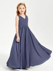 Robes de Demoiselle d'Honneur Junior Élégantes Sans Manches Orageux