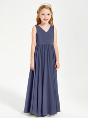 Robes de Demoiselle d'Honneur Junior Élégantes Sans Manches Orageux