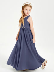 Robes de Demoiselle d'Honneur Junior Élégantes Sans Manches Orageux