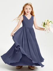 Robes de Demoiselle d'Honneur Junior Élégantes Sans Manches Orageux