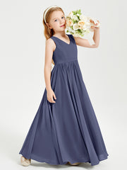 Robes de Demoiselle d'Honneur Junior Élégantes Sans Manches Orageux