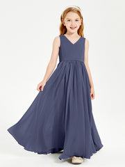 Robes de Demoiselle d'Honneur Junior Élégantes Sans Manches Orageux