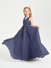 Robes de Demoiselle d'Honneur Junior Élégantes Sans Manches Orageux