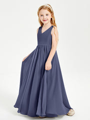 Robes de Demoiselle d'Honneur Junior Élégantes Sans Manches Orageux