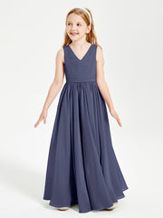 Robes de Demoiselle d'Honneur Junior Élégantes Sans Manches Orageux