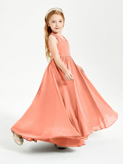Robes de Demoiselle d'Honneur Junior Élégantes Sans Manches Crépuscule