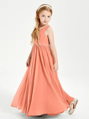 Robes de Demoiselle d'Honneur Junior Élégantes Sans Manches Crépuscule