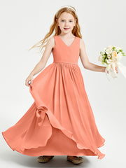 Robes de Demoiselle d'Honneur Junior Élégantes Sans Manches Crépuscule