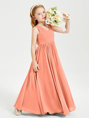 Robes de Demoiselle d'Honneur Junior Élégantes Sans Manches Crépuscule
