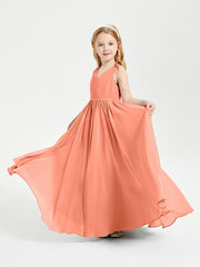 Robes de Demoiselle d'Honneur Junior Élégantes Sans Manches Crépuscule