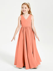 Robes de Demoiselle d'Honneur Junior Élégantes Sans Manches Crépuscule