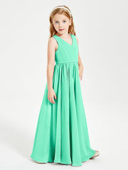 Robes de Demoiselle d'Honneur Junior Élégantes Sans Manches Turquoise