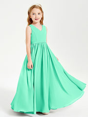 Robes de Demoiselle d'Honneur Junior Élégantes Sans Manches Turquoise