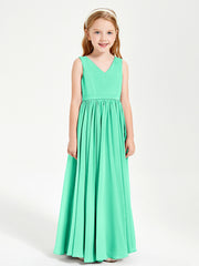 Robes de Demoiselle d'Honneur Junior Élégantes Sans Manches Turquoise