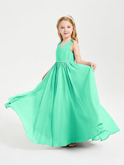 Robes de Demoiselle d'Honneur Junior Élégantes Sans Manches Turquoise