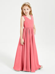 Robes de Demoiselle d'Honneur Junior Élégantes Sans Manches Pastèque