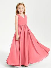 Robes de Demoiselle d'Honneur Junior Élégantes Sans Manches Pastèque