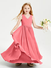 Robes de Demoiselle d'Honneur Junior Élégantes Sans Manches Pastèque