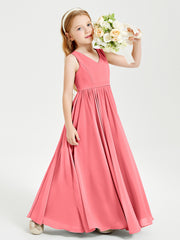 Robes de Demoiselle d'Honneur Junior Élégantes Sans Manches Pastèque