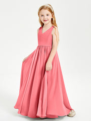 Robes de Demoiselle d'Honneur Junior Élégantes Sans Manches Pastèque