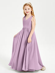Robes de Demoiselle d'Honneur Junior Élégantes Sans Manches Glycine
