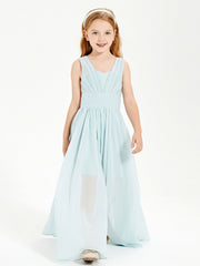 Chic Robes Longues de Demoiselle d'Honneur Junior à Col en V Orange