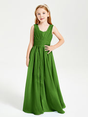Chic Robes Longues de Demoiselle d'Honneur Junior à Col en V Mousse