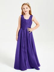 Chic Robes Longues de Demoiselle d'Honneur Junior à Col en V Régence